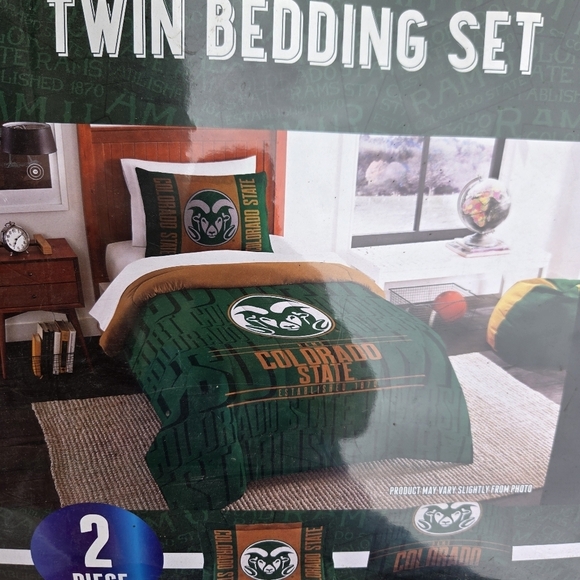 Colorado State Rams Twin Bedding Set - 2 piece - NEW - Picture 4 of 6
